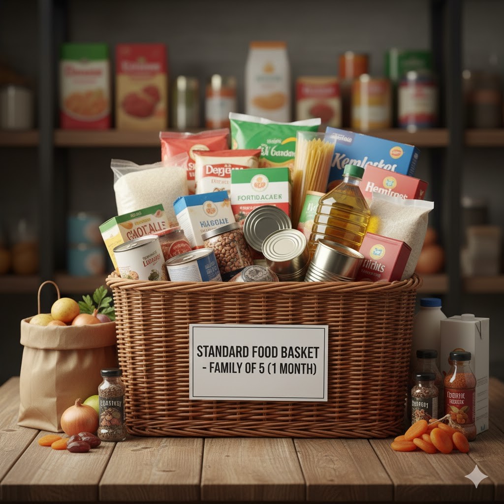 Standard Food Basket – Family of 5 (1 Month)